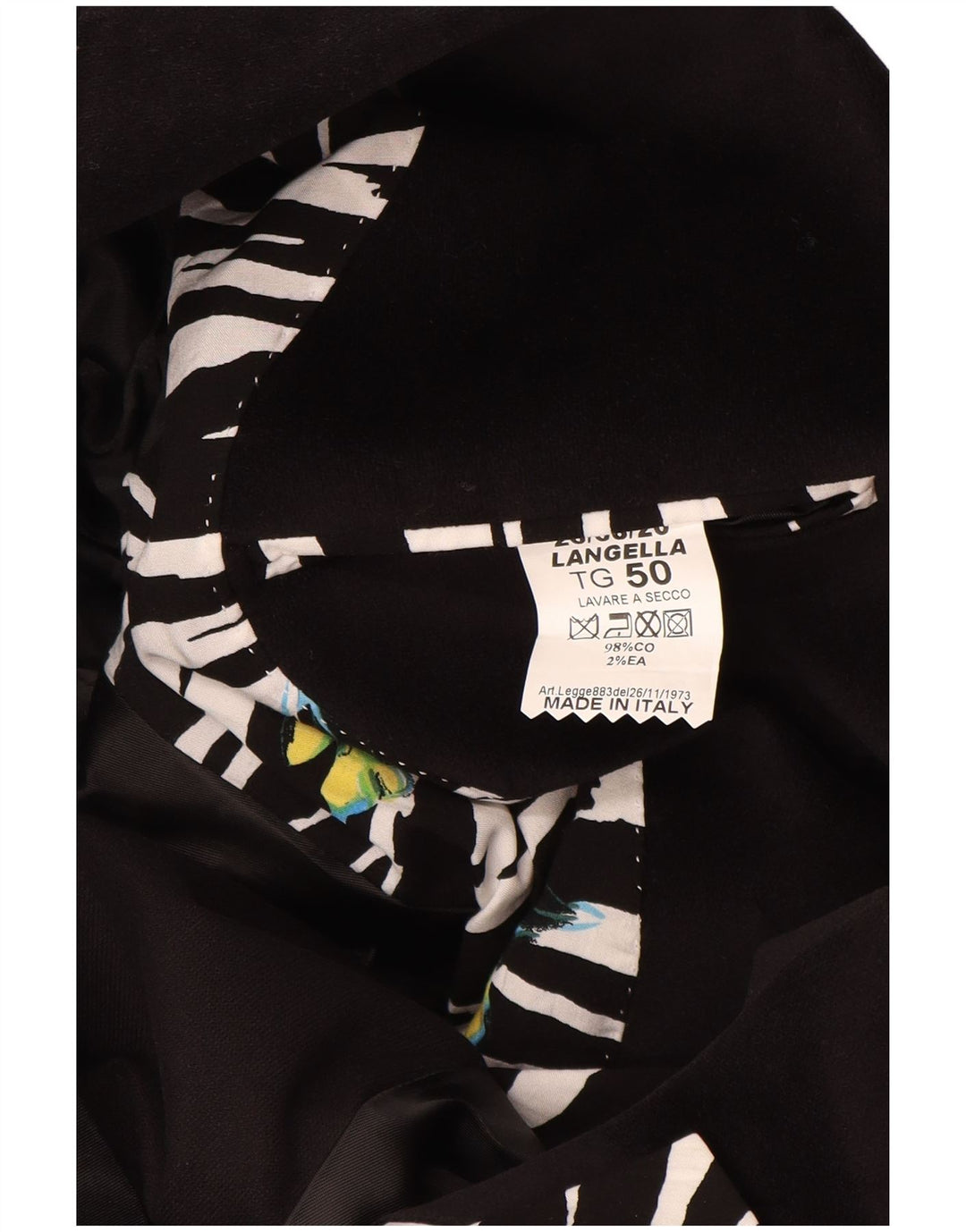 VINTAGE Ανδρικό τζάκετ Blazer 2 κουμπιών IT 50 μεγάλο μαύρο βαμβακερό