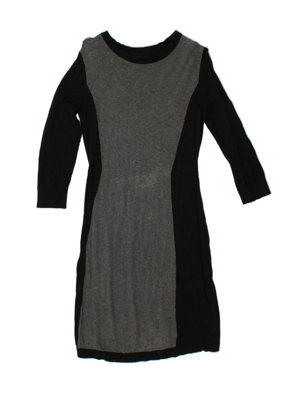 MOSSIMO Womens Long Sleeve Jumper Dress UK 12 Medium Grey Colourblock Vintage Mossimo and Second-Hand Mossimo from Messina Hembry 