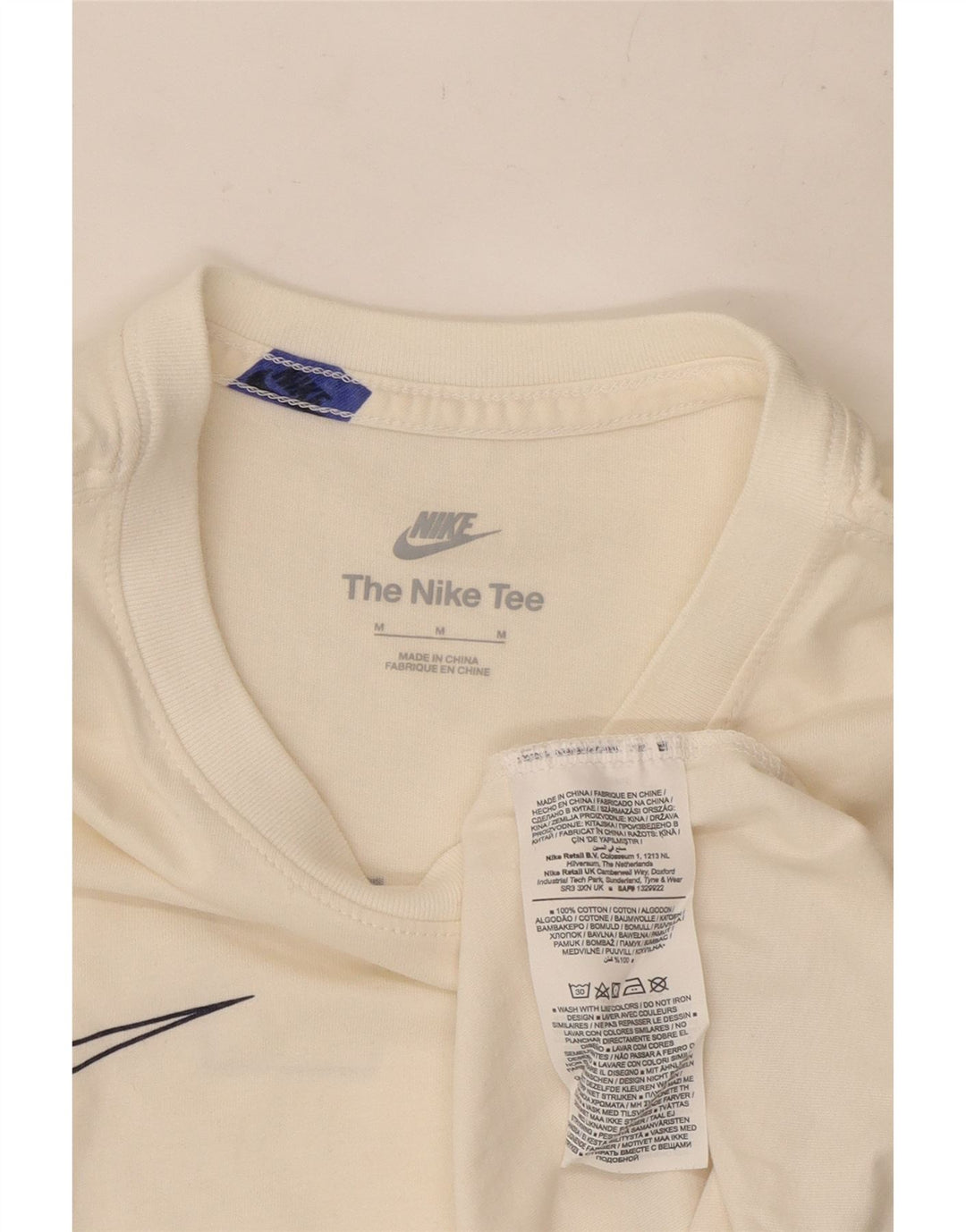 Ανδρικό γραφικό μπλουζάκι Nike, μεσαίο λευκό βαμβακερό
