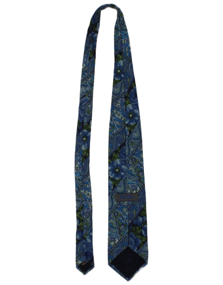 Kenzo ανδρική γραβάτα One Size Blue Floral Silk Designer