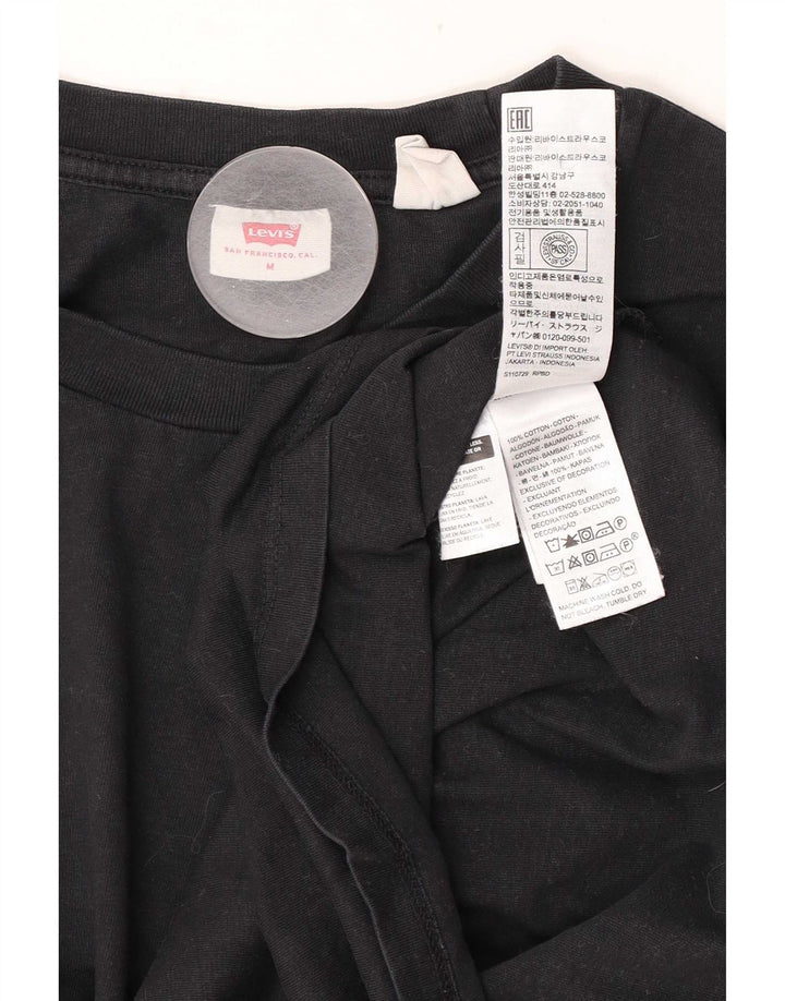 Γυναικείο T-Shirt Levi's Top UK 14 μεσαίο μαύρο βαμβακερό