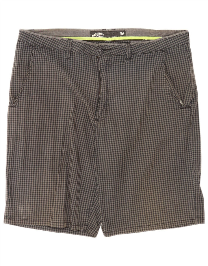 Ανδρικό σορτς Chino Vans W36 μεγάλο γκρι βαμβακερό Gingham
