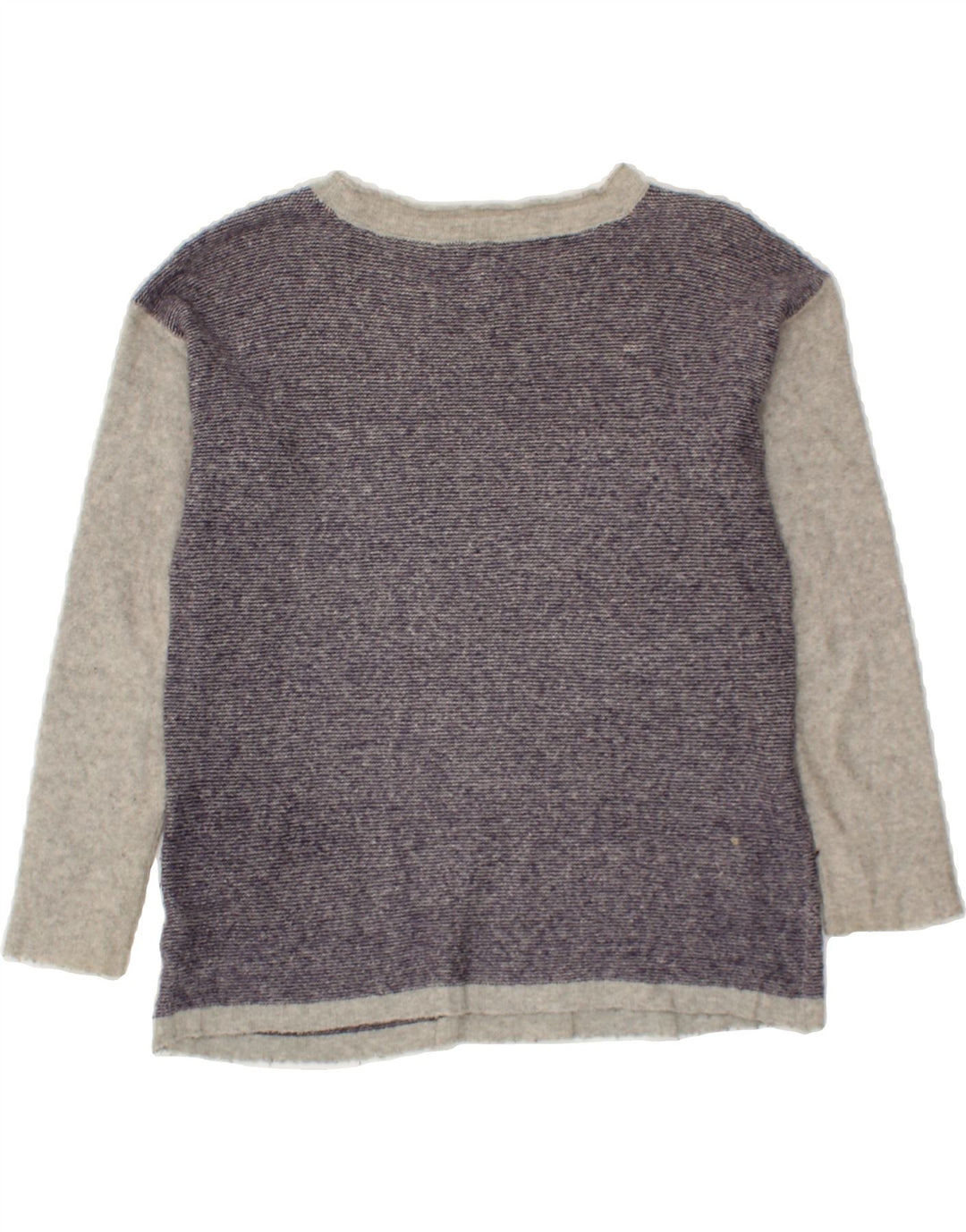 WHITE STUFF Womens Boat Neck Jumper Sweater UK 10 Small Grey Colourblock Vintage White Stuff and Second-Hand White Stuff from Messina Hembry 