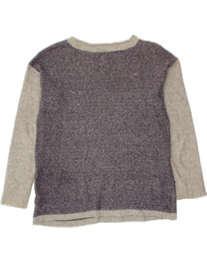 WHITE STUFF Womens Boat Neck Jumper Sweater UK 10 Small Grey Colourblock Vintage White Stuff and Second-Hand White Stuff from Messina Hembry 