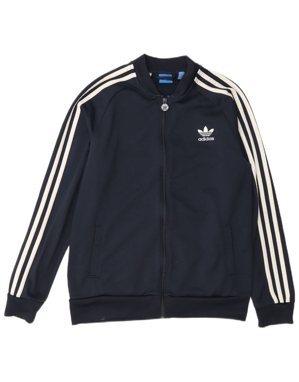 Adidas Boys αθλητική φόρμα Top Jacket 15-16 Years Navy Blue Polyester