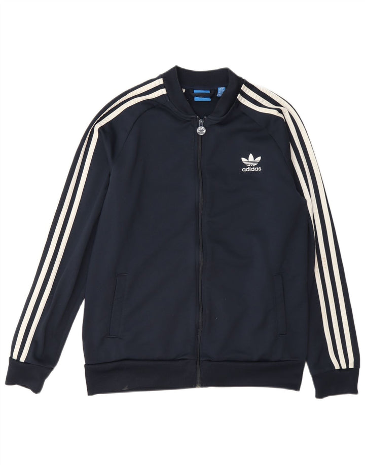 Adidas Boys αθλητική φόρμα Top Jacket 15-16 Years Navy Blue Polyester