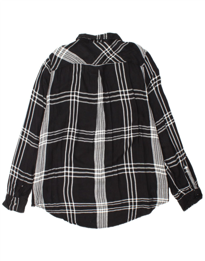 CALVIN KLEIN JEANS Γυναικείο φανελένιο πουκάμισο UK 18 XL μαύρο καρό ρεγιόν