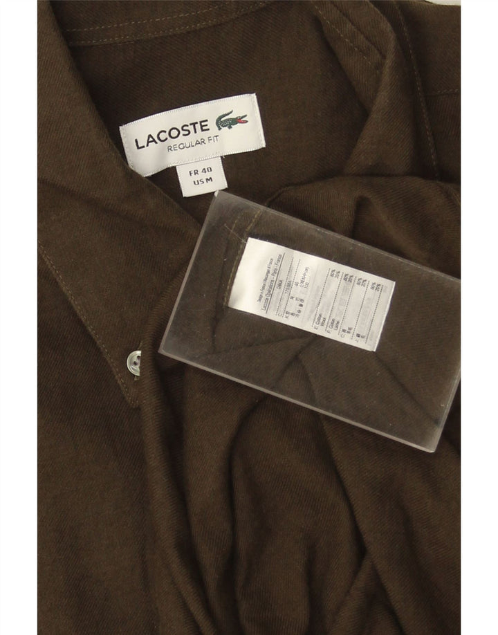 Ανδρικό πουκάμισο LACOSTE Regular Fit Size 40 Medium Khaki Cotton