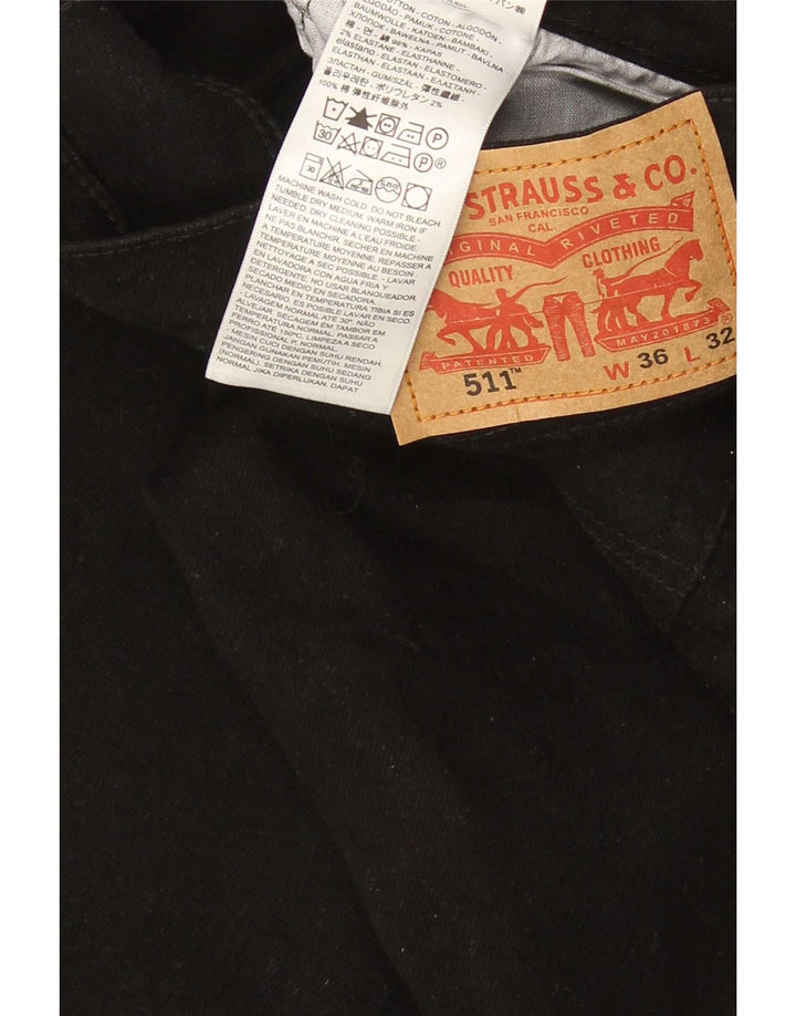 Levi's Mens 511 Slim Jeans W36 L29 Μαύρο βαμβακερό