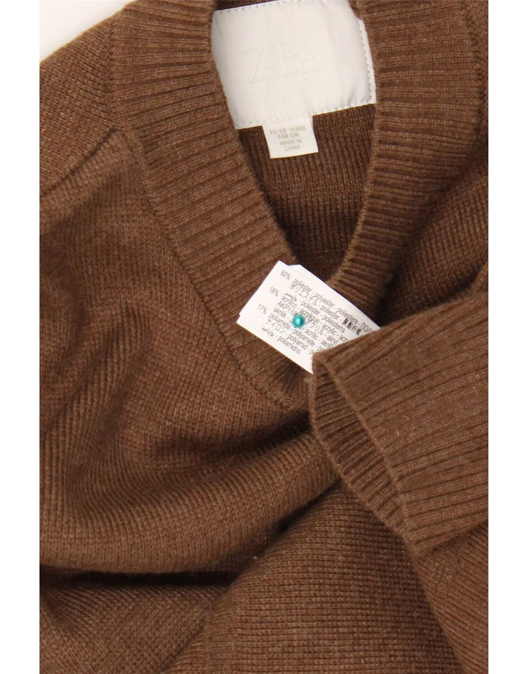 Zara Girls Crew Neck Jumper πουλόβερ 11-12 ετών Καφέ Πολυεστέρας