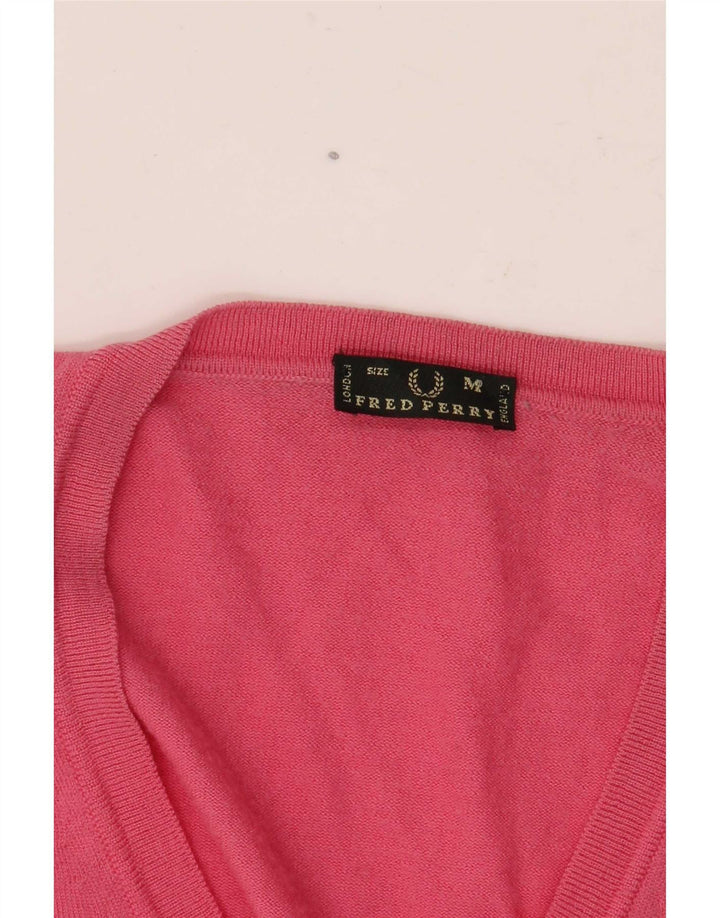 Fred Perry Γυναικείο πουλόβερ με V λαιμόκοψη UK 12 Medium Pink