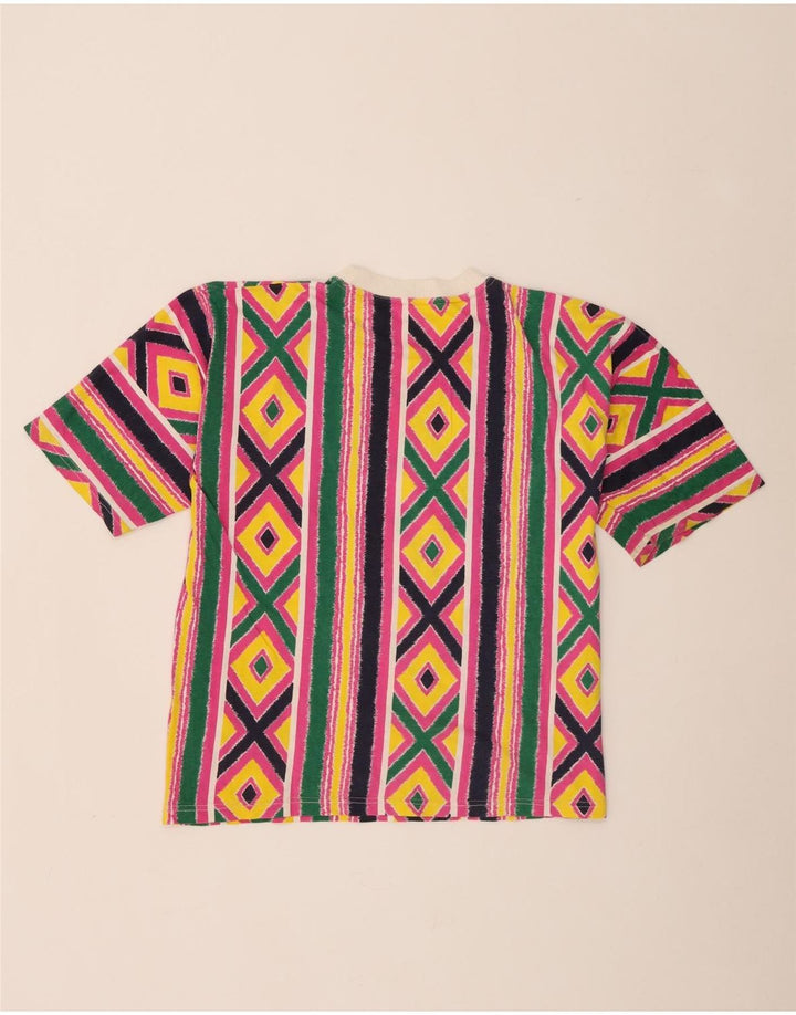 Vintage Γυναικείο T-Shirt Top UK 16 Large πολύχρωμο γεωμετρικό