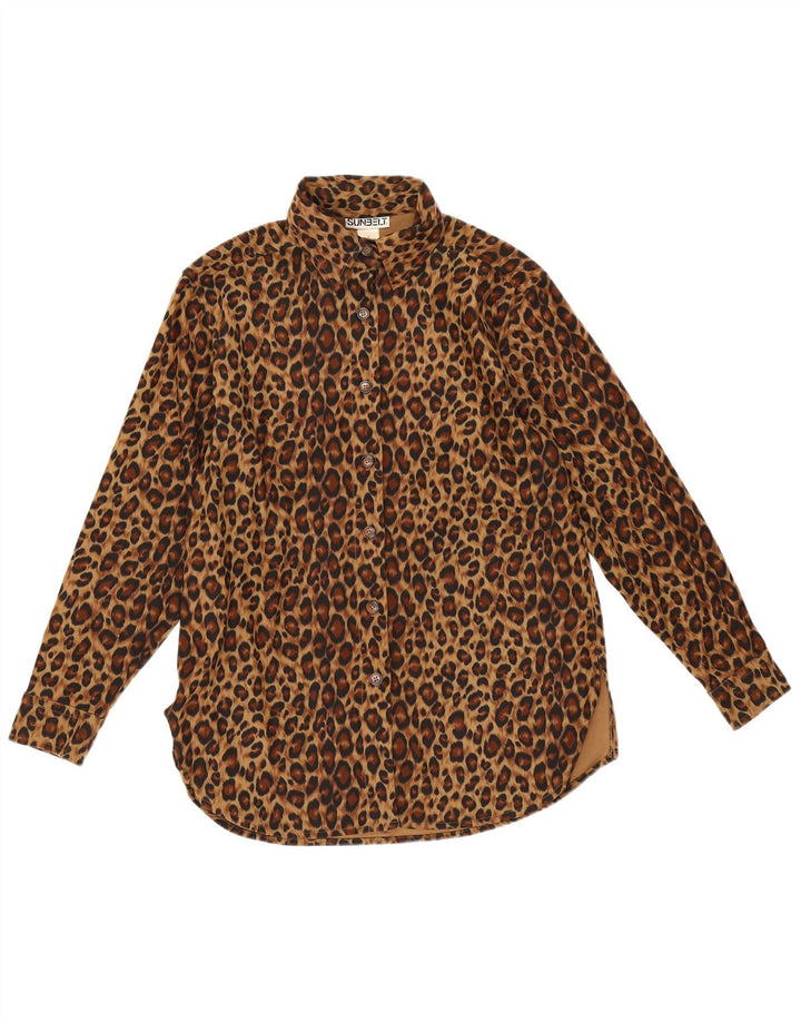 Sunbelt Γυναικείο πουκάμισο μεγάλου μεγέθους UK 10 Small Brown Animal print