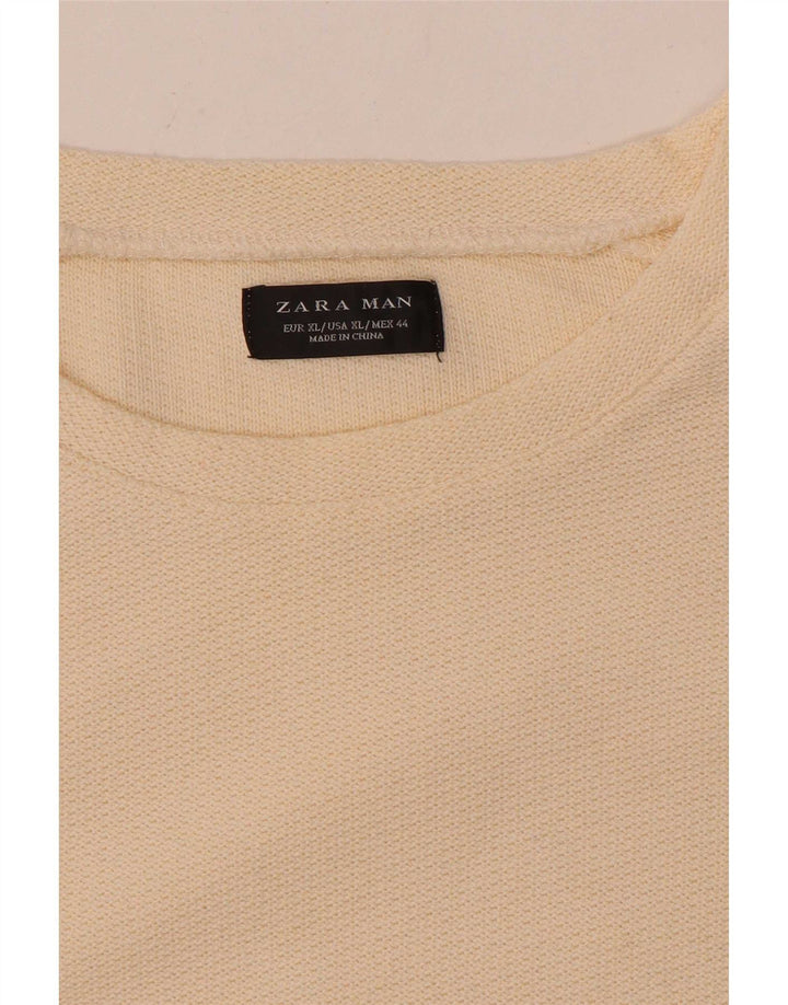 Ανδρικό τοπ Zara Μακρυμάνικο XL Μπεζ