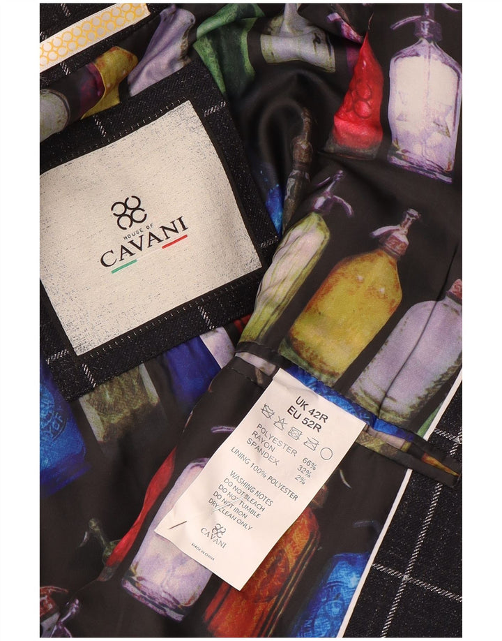 Cavani Ανδρικό σακάκι σακάκι με 2 κουμπιά UK 42 XL Navy Blue Check Polyester