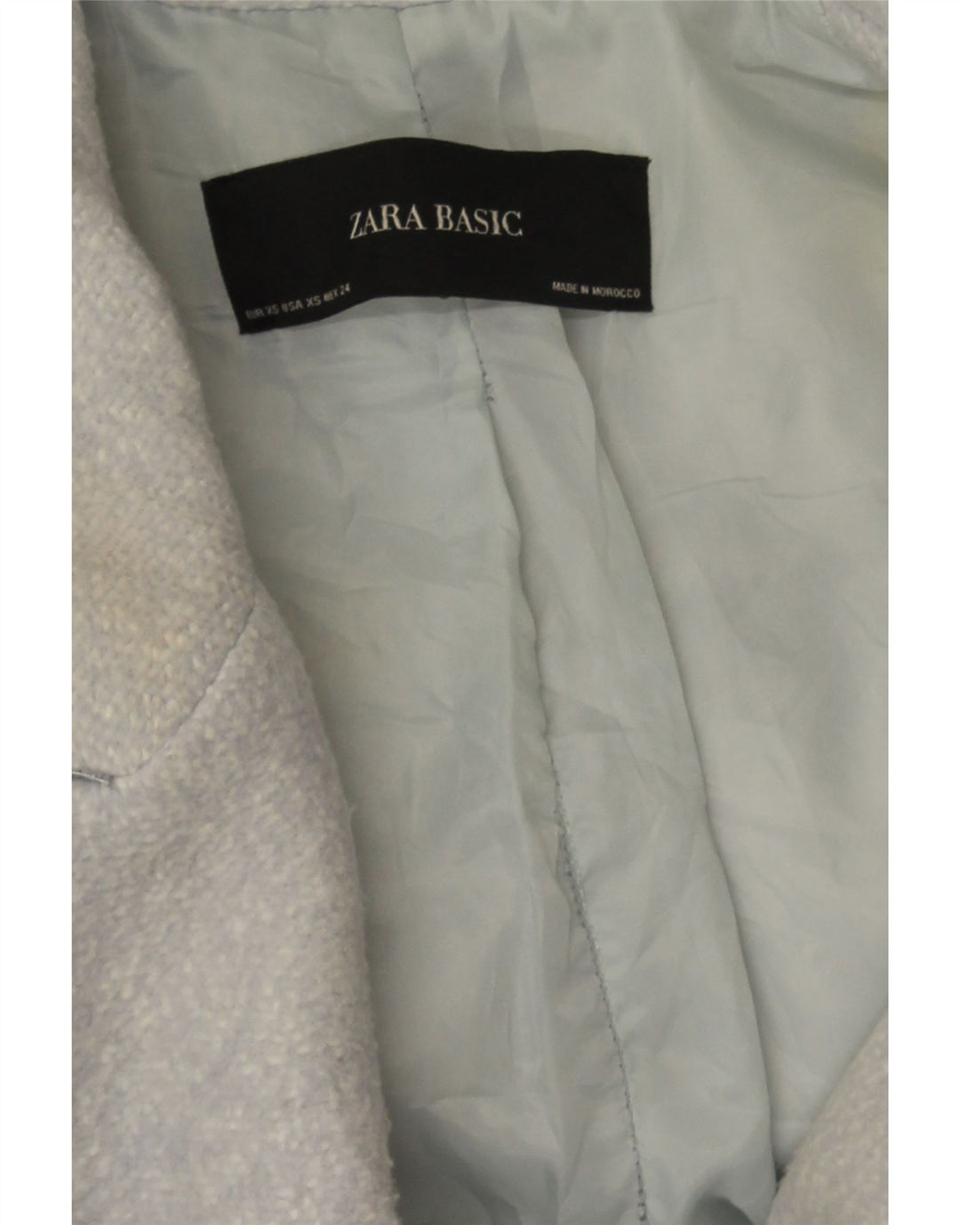 Zara Γυναικείο Παλτό με διπλό στήθος UK 6 XS Blue Flecked