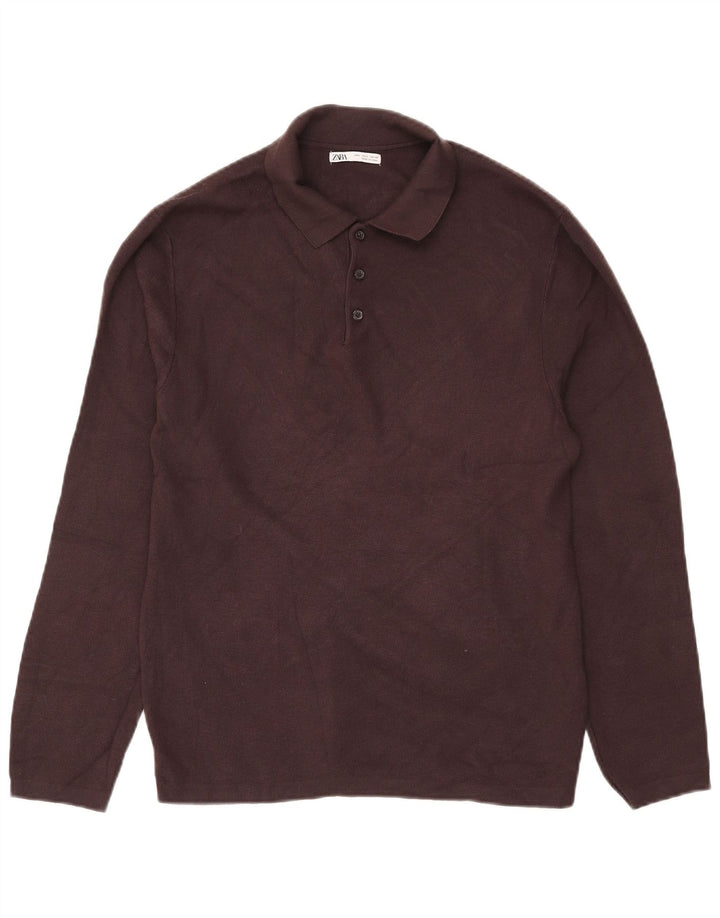 Zara Ανδρικό πουλόβερ Polo Neck Jumper Μεγάλο Καφέ