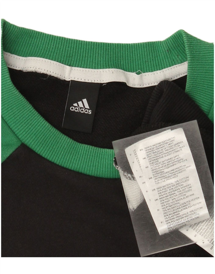 Ανδρικό φούτερ Adidas Jumper, μεσαίο μαύρο χρώμα, βαμβακερό