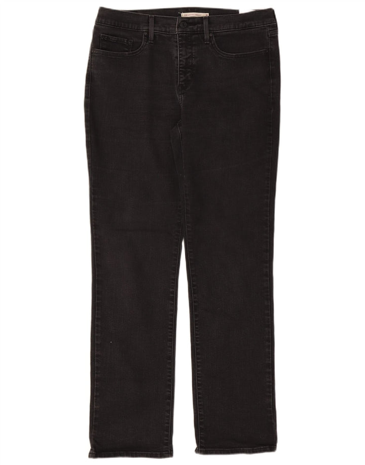 Γυναικείο τζιν ίσιο Levi's W31 L32 μαύρο βαμβακερό