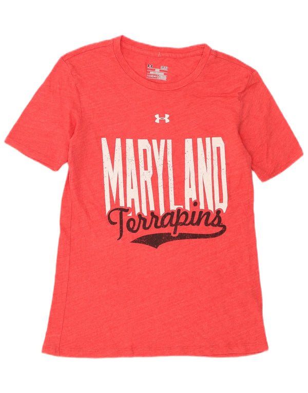 Under Armour Γυναικείο γραφικό T-shirt Maryland Terrapins Top 10 Small Red
