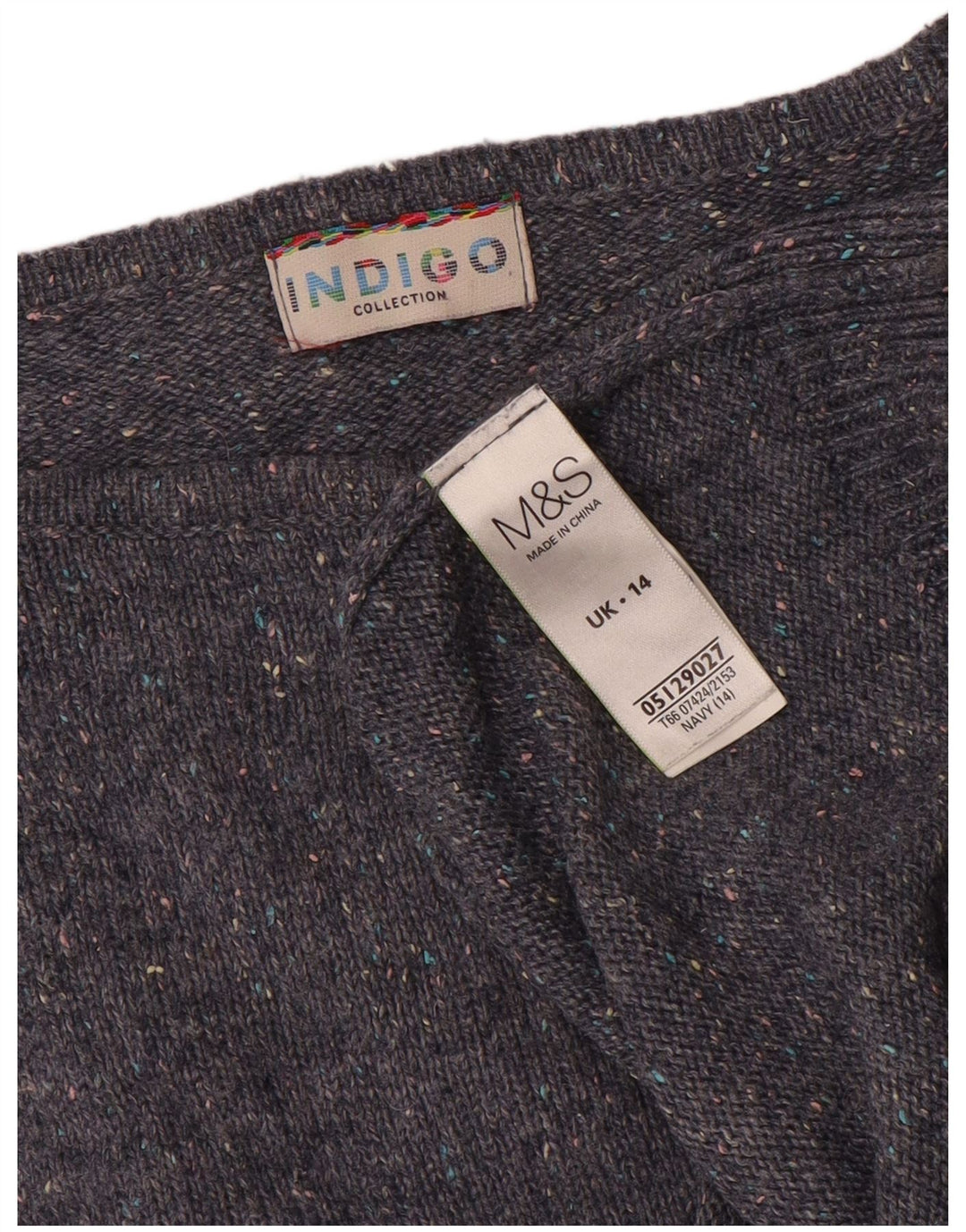 Marks & Spencer Γυναικείο πουλόβερ με λαιμόκαυστο UK 14 Large Navy Blue