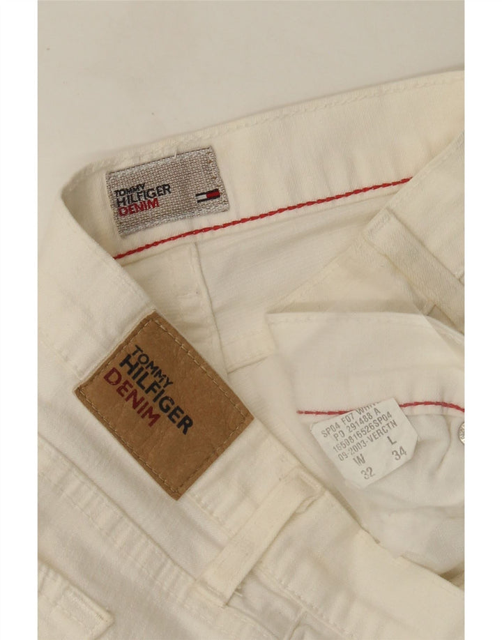 Tommy Hilfiger Γυναικείο τζιν με φλάντζα W32 L30 από λευκό βαμβακερό