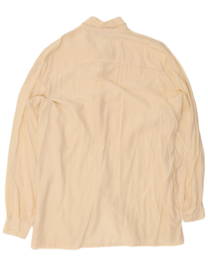 Vintage Γυναικείο Longline Oversized Μπλούζα EU 44 XL Μπεζ Μεταξωτό