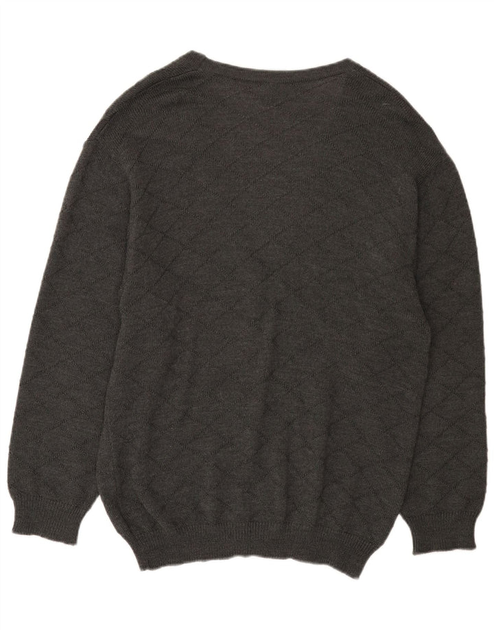 Vintage γυναικεία ζακέτα πουλόβερ EU 46 XL Grey Check Πολυακρυλικό