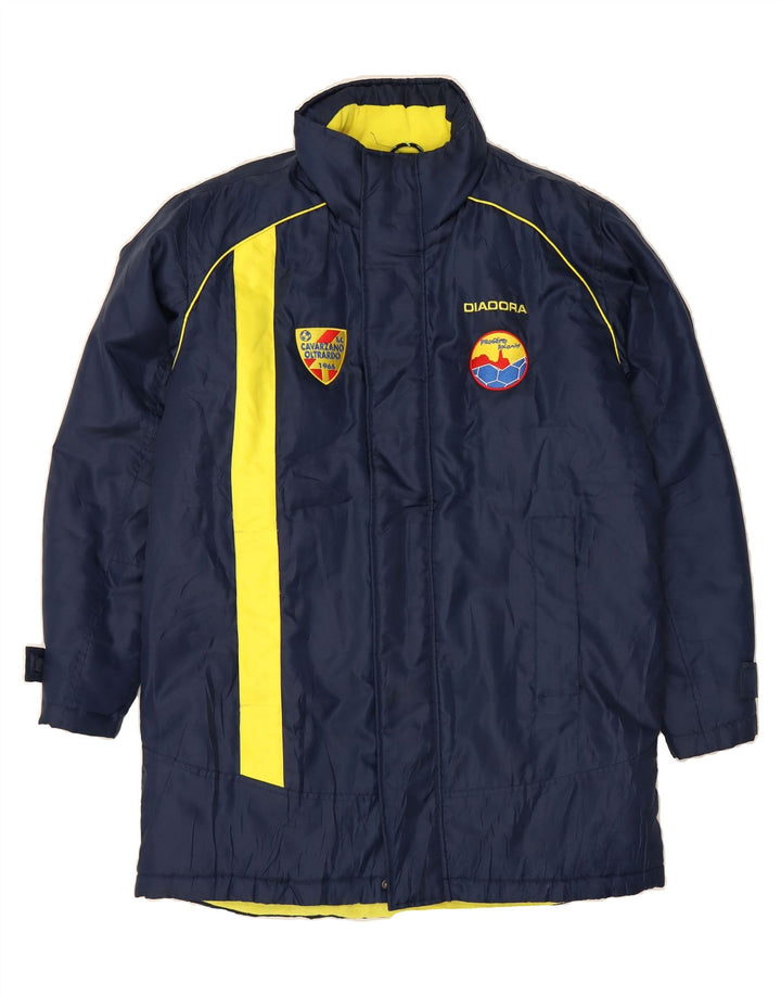 DIADORA Mens Windbreaker Jacket UK 40 Large Navy Blue Colourblock Vintage Diadora and Second-Hand Diadora from Messina Hembry 