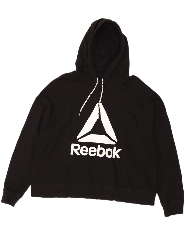 Γυναικείο Reebok Graphic Hoodie Jumper UK 16 Large Black