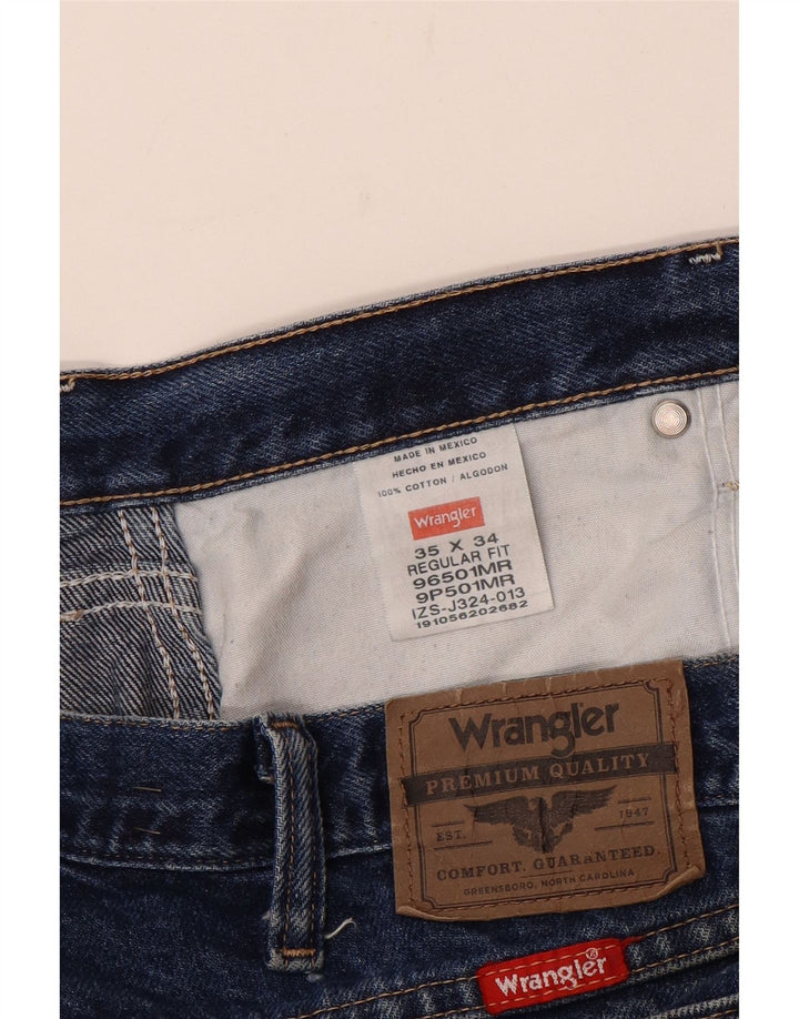Ανδρικό τζιν Wrangler Regular Fit ίσιο W35 L30 Μπλε βαμβακερό