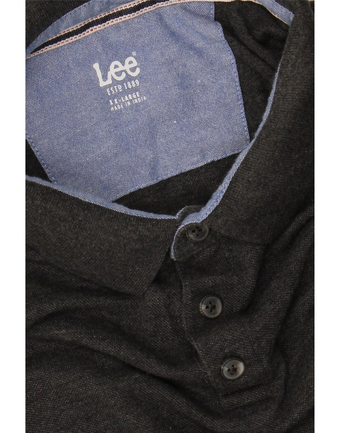 LEE Mens Polo Shirt 2XL Grey Cotton Vintage Lee and Second-Hand Lee from Messina Hembry 