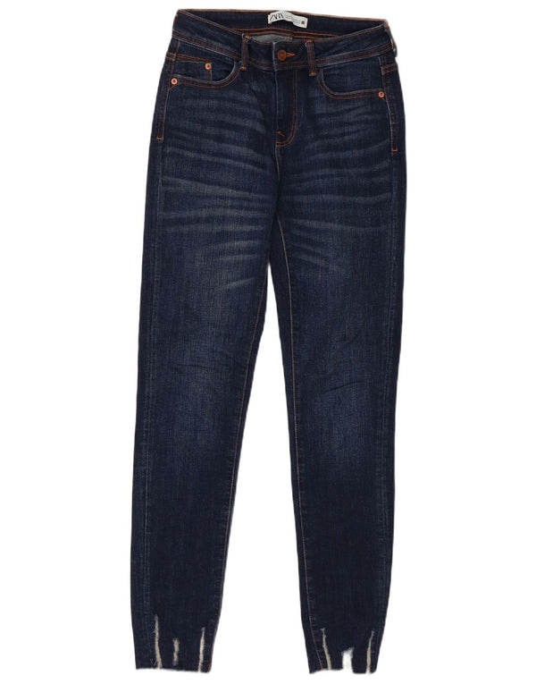 Zara Γυναικεία Skinny Jeans EU 34 2XS W24 L28 Navy Blue Cotton