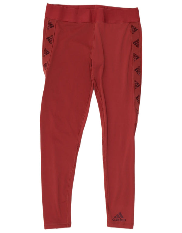 Adidas Γυναικεία Aeroready Graphic κολάν UK 16/18 Large Burgundy Sports