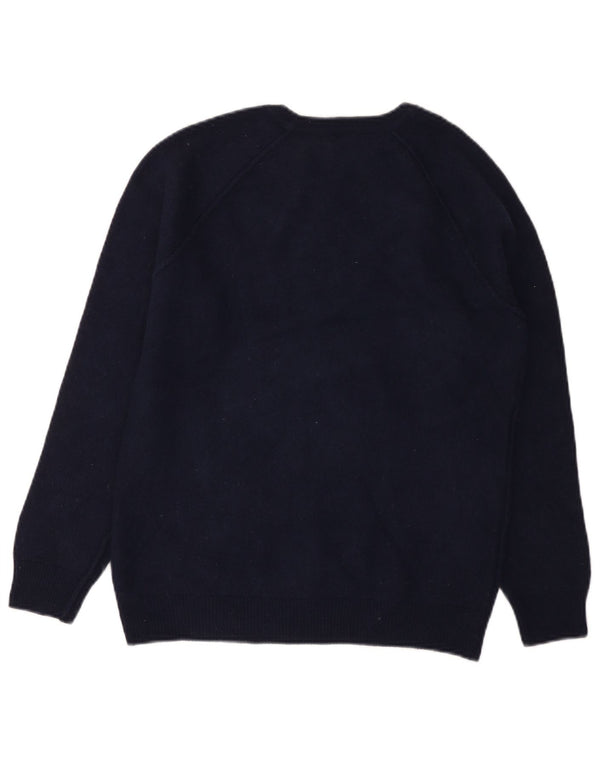 Γυναικείο πουλόβερ Benetton Crew Neck Jumper UK 14 Medium Navy Blue Wool