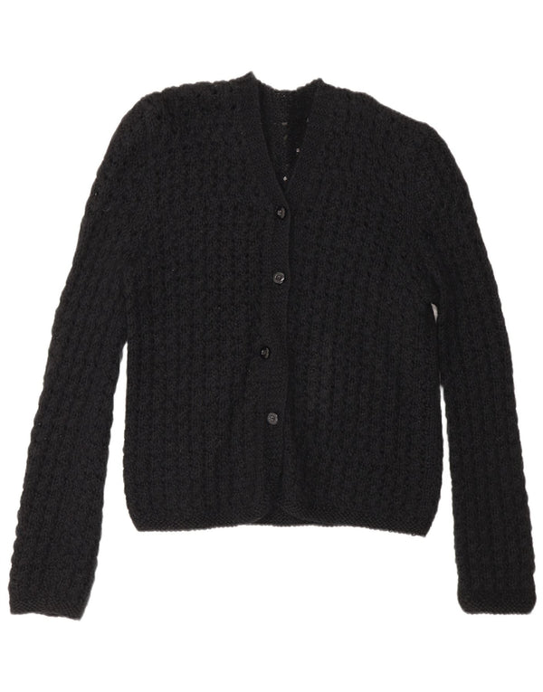Vintage γυναικείο πουλόβερ See Through Crochet UK 14 Medium Black
