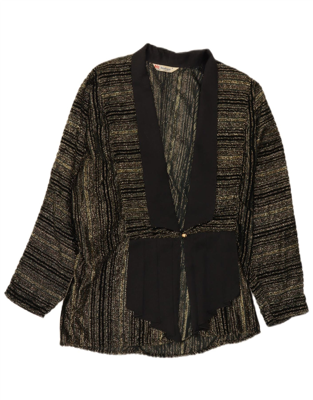 Vintage γυναικείο σακάκι 1 κουμπιού Blazer UK 16 μεγάλο μαύρο ριγέ
