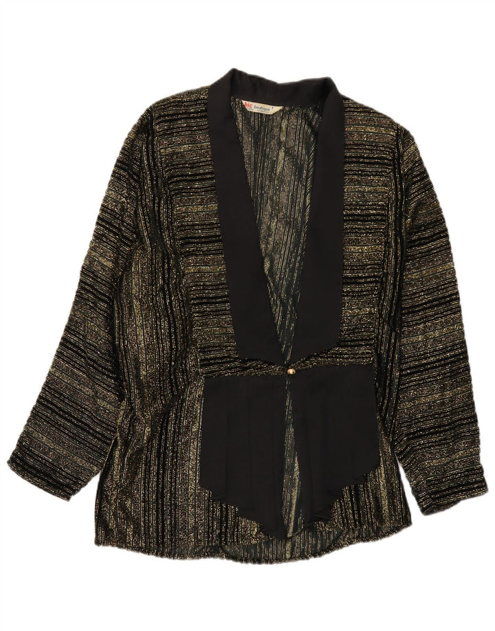 Vintage γυναικείο σακάκι 1 κουμπιού Blazer UK 16 μεγάλο μαύρο ριγέ