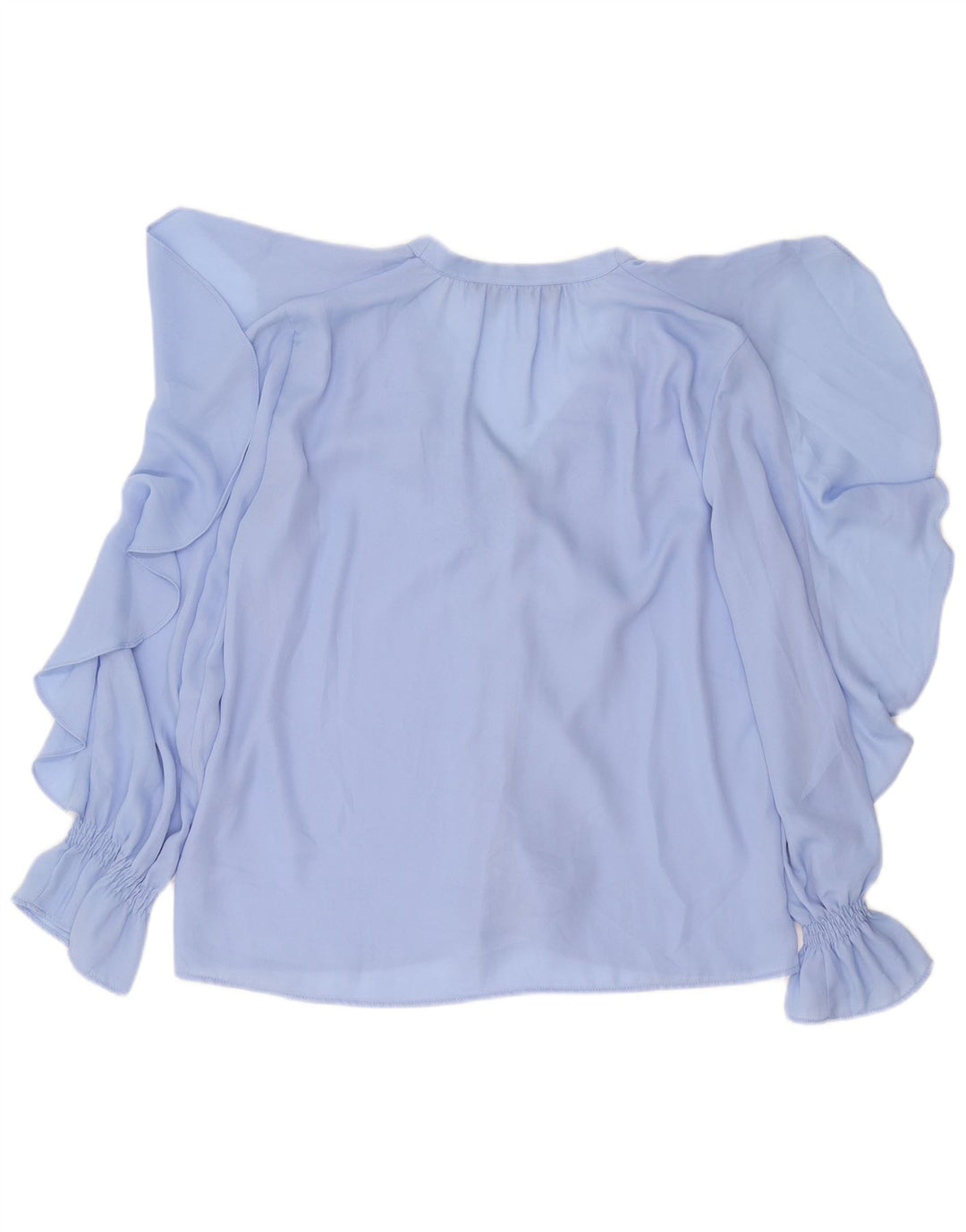 ZARA Γυναικείο πουκάμισο βολάν μπλούζα UK 14 Medium Blue