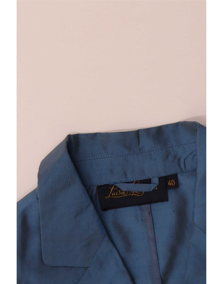 Luisa Spagnoli Γυναικείο σακάκι με 3 κουμπιά σακάκι IT 40 Small Blue Silk