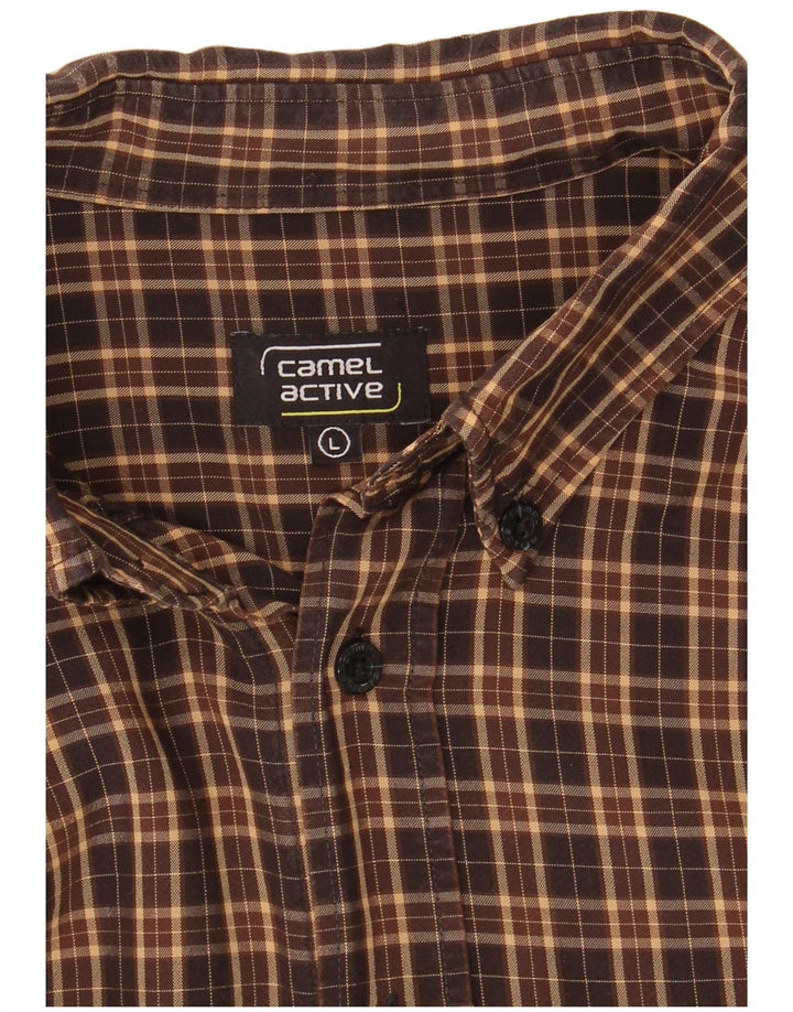 Camel Active Ανδρικό Φανελένιο Πουκάμισο Μεγάλο Καφέ Καρό