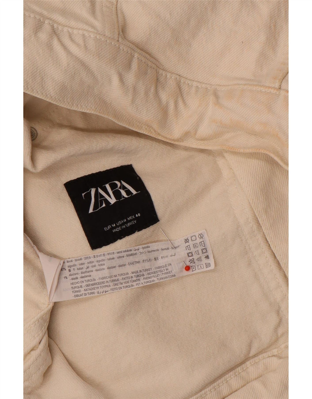 Zara Ανδρικό Τζιν Μπουφάν UK 38 Medium Beige Lyocell