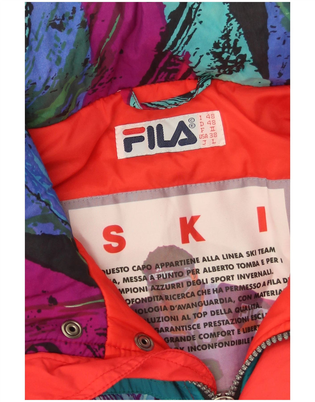 Ανδρική φόρμα σκι Fila IT 48 Medium Red Colourblock Polyamide