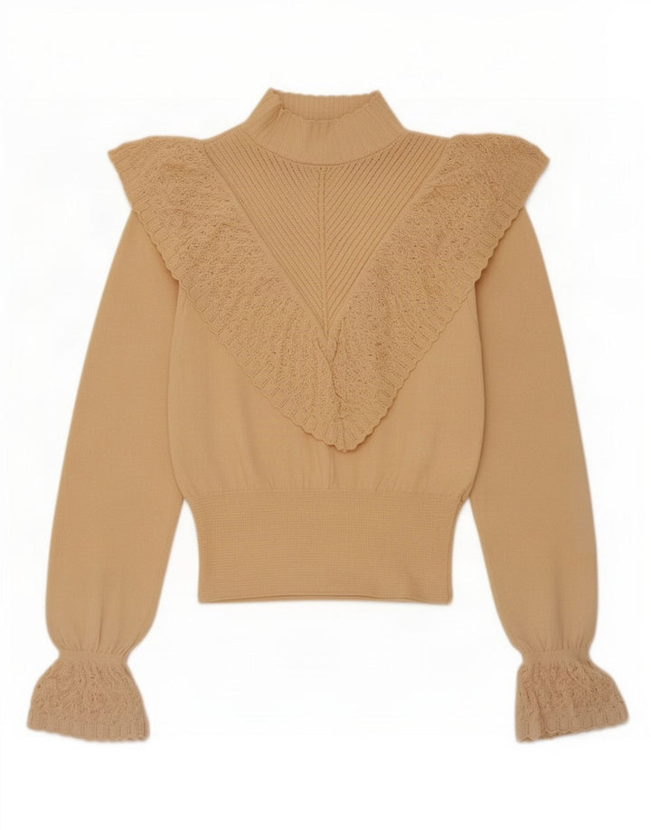 Zara Γυναικείο τοπ μακρυμάνικο UK 10 Small Beige
