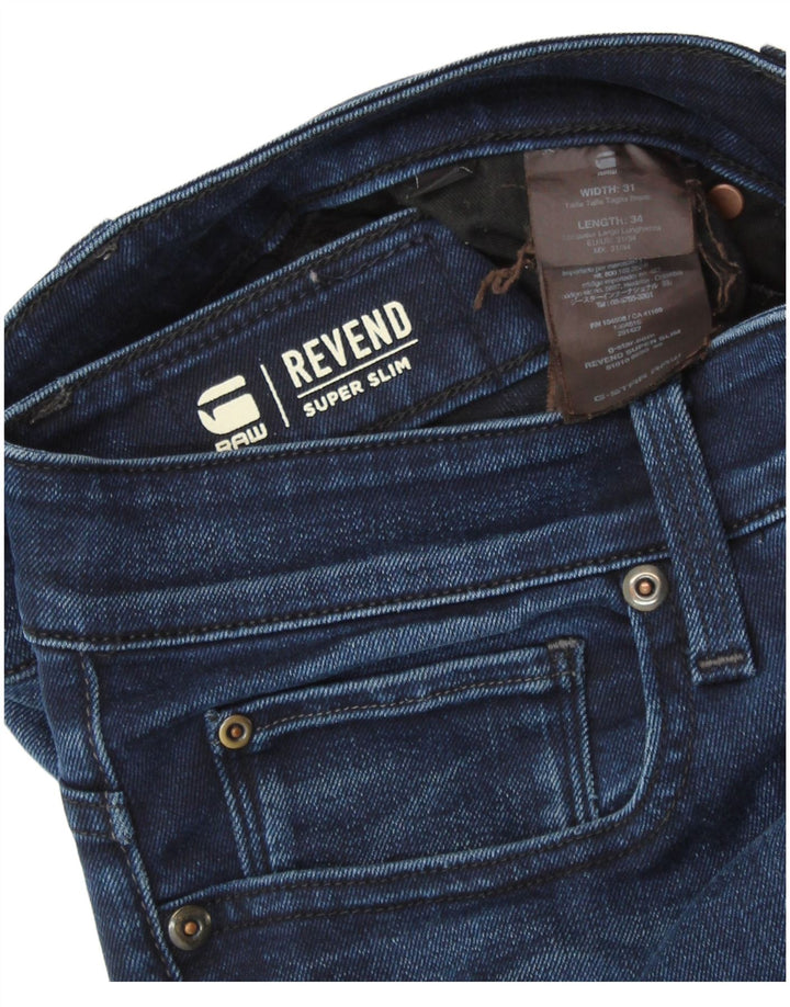G-STAR Γυναικεία Revend Super Slim Jeans W31 L34 Navy Blue Cotton