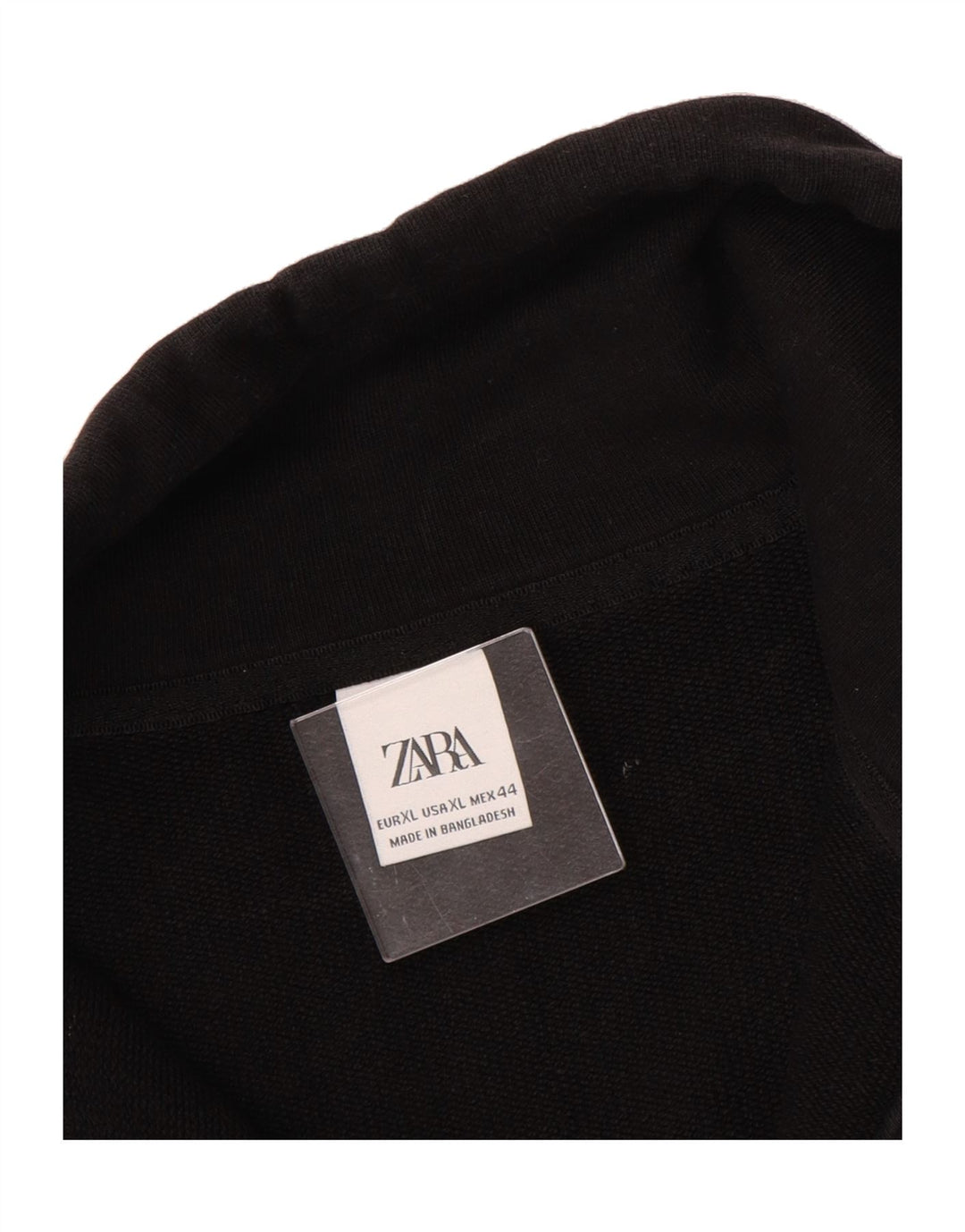 ZARA Mens Zip Neck Sweatshirt Jumper XL Black Cotton Vintage Zara and Second-Hand Zara from Messina Hembry 