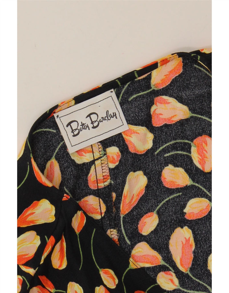 BETTY BARCLAY Womens A-Line Dress UK 14 Large Black Floral Vintage Betty Barclay and Second-Hand Betty Barclay from Messina Hembry 
