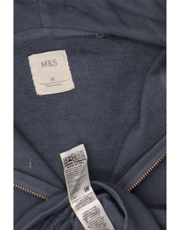 Ανδρικό πουλόβερ με κουκούλα με φερμουάρ Marks & Spencer Βαμβακερό μεσαίο ναυτικό