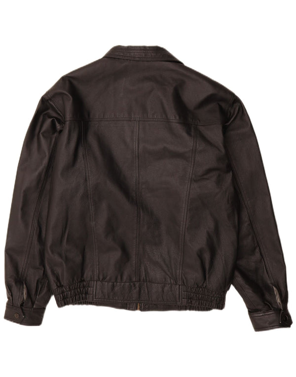 Vintage Ανδρικό Δερμάτινο Μπουφάν UK 40 Large Μαύρο Δερμάτινο