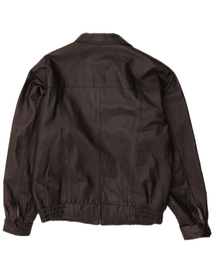 Vintage Ανδρικό Δερμάτινο Μπουφάν UK 40 Large Μαύρο Δερμάτινο